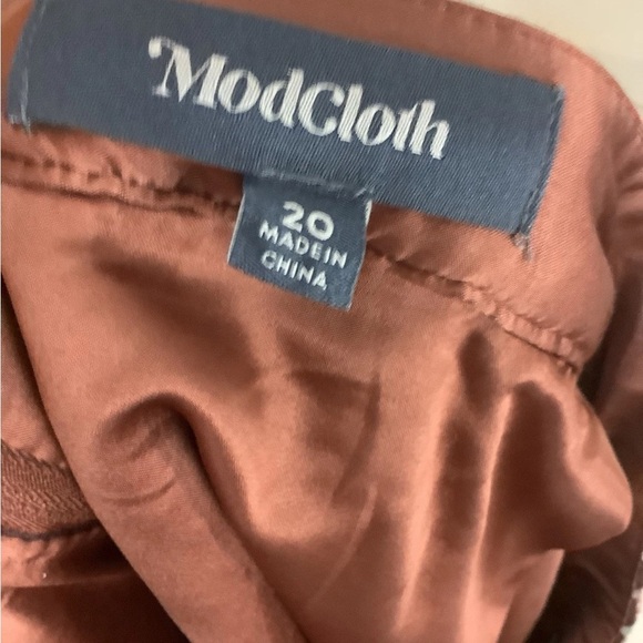 Modcloth Sz 20 Tweed A-Line Vintage Look Houndstooth Skirt Red Wool Blend - Picture 6 of 7